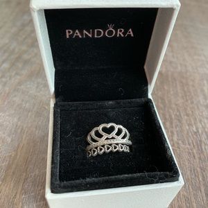 Pandora Hearts tiara ring and band of hearts ring
